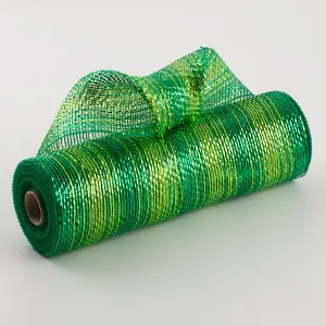 10" Poly Deco Mesh: Green & Lime Metallic Ombré