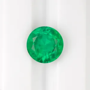 1.28c EMERALD NATURAL EXCELLENT ROUND CUT 7.5mm SPREAD LOOSE GEMSTONE RICH GREEN