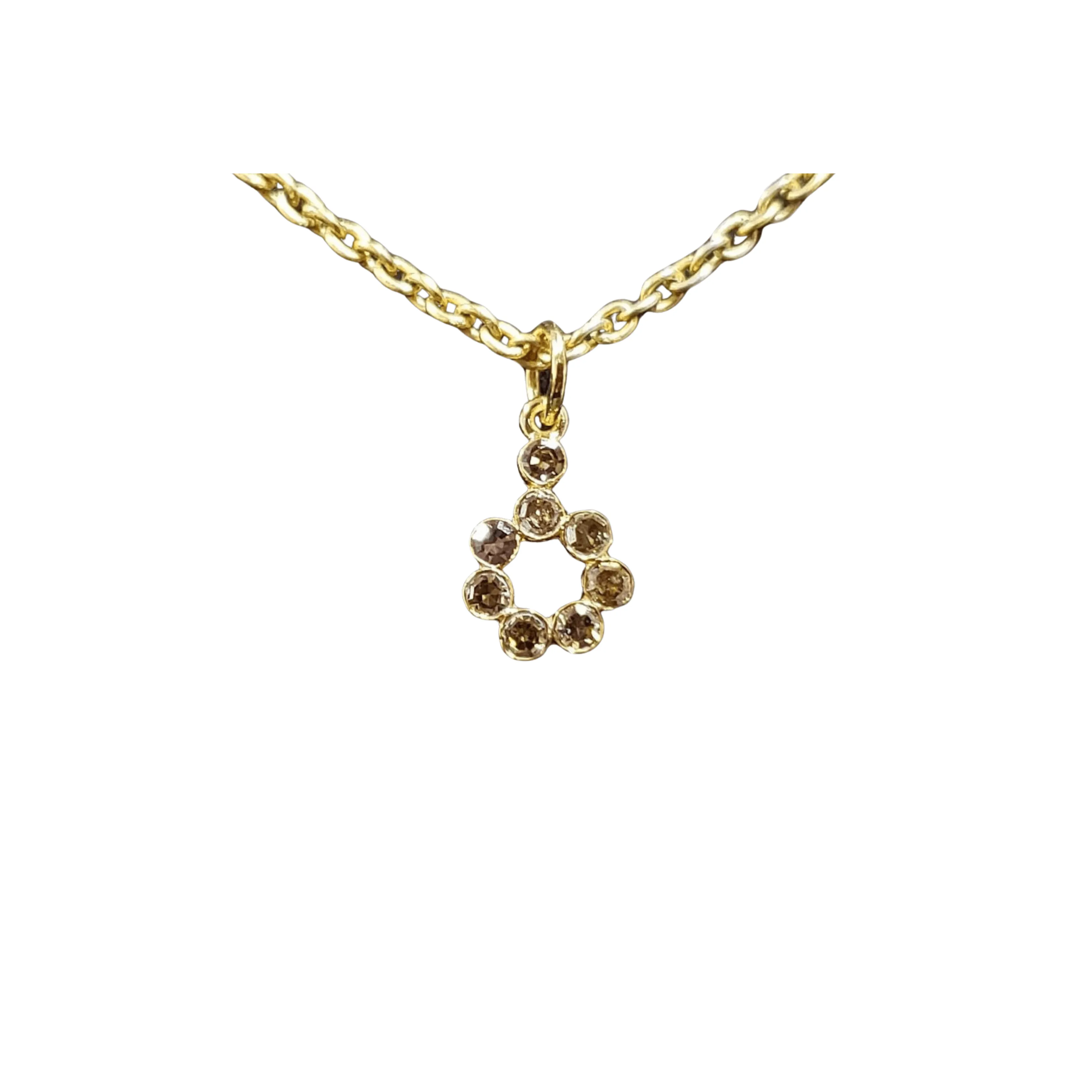 14k Gold Brown Diamond Pendant Necklace