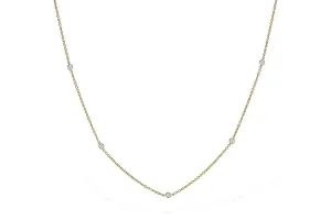 14KY Diamond Station Necklace with 9 Stations (18 inches)