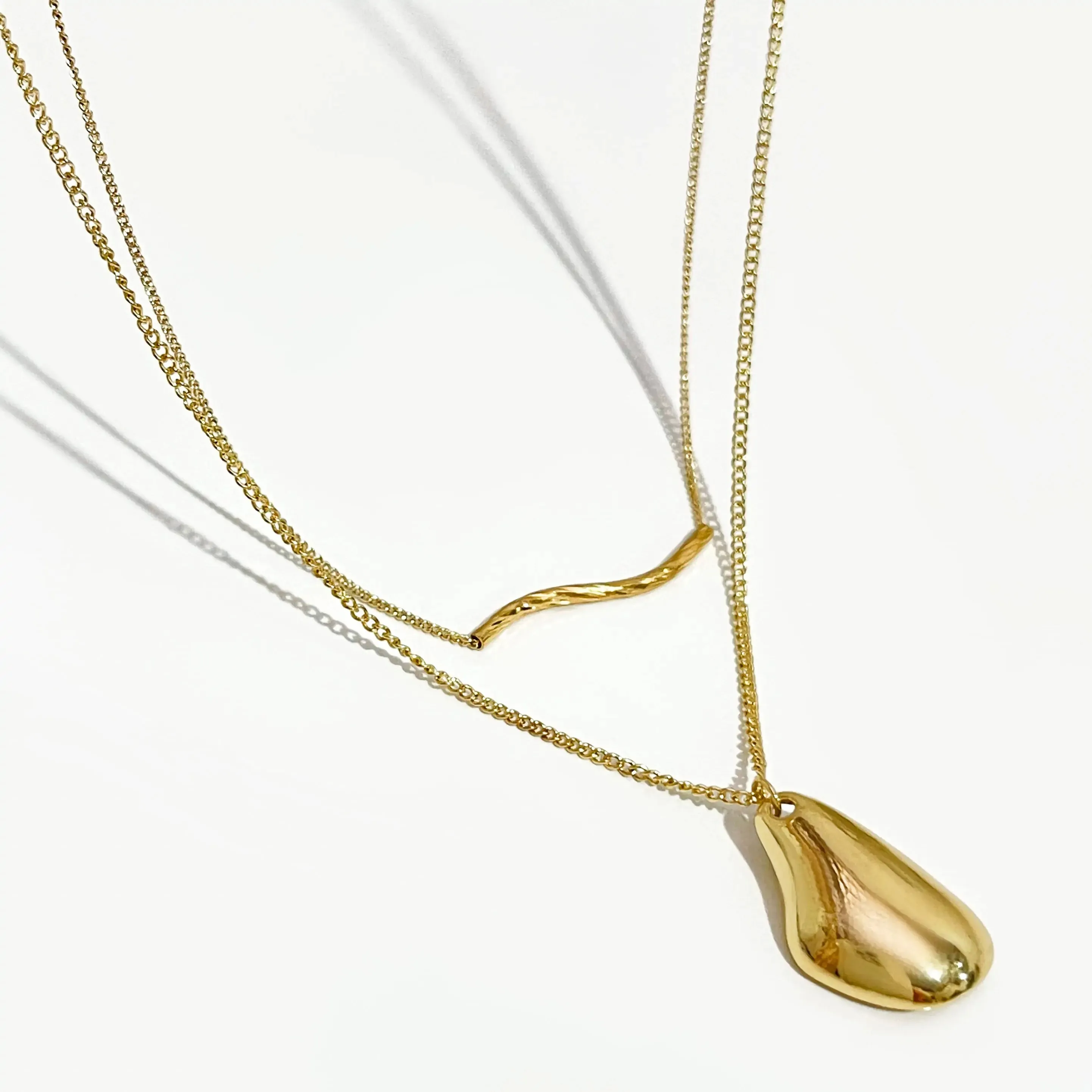 2 Piece Set Waterdrop Gold Necklaces