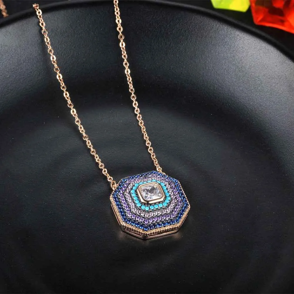 925 Sterling Silver Geometric Octagon Pendant