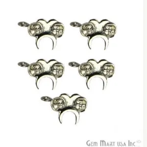 Alien Shape Diamond Charms Pendant, 12x8mm 925 Sterling Silver Pave Charms Pendant