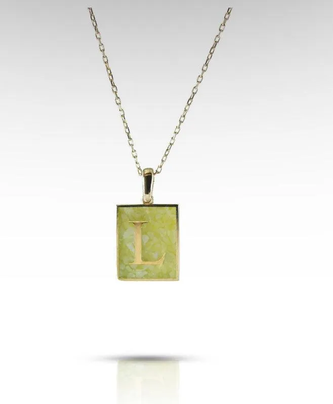 Alphabet Rectangle Gemstone Necklace