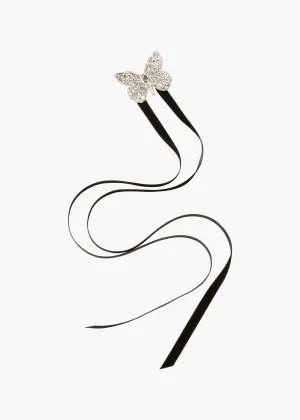 Avry Ribbon Tie -- Crystal