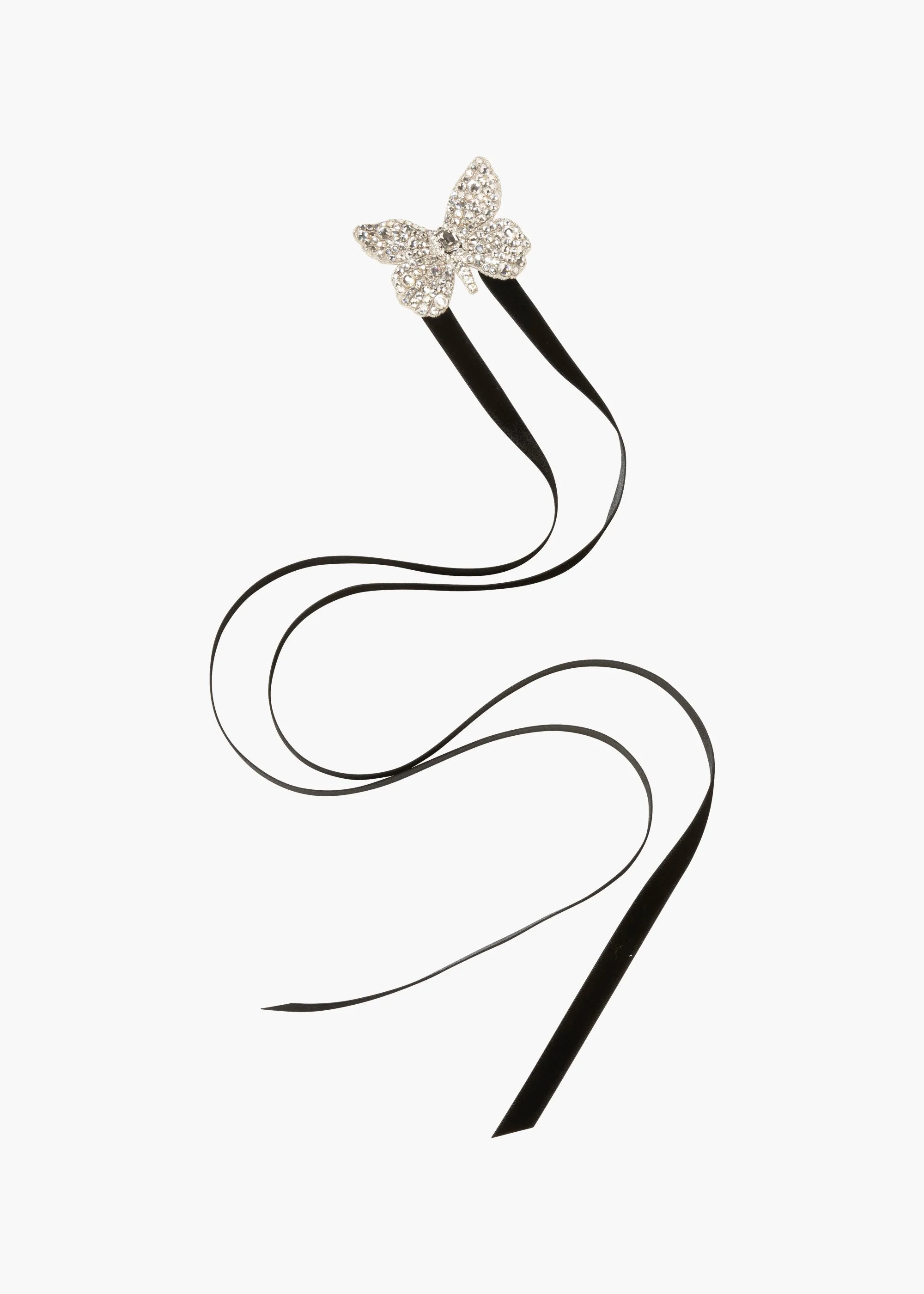 Avry Ribbon Tie -- Crystal