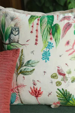Bagicha Hand Embroidered Cushion-Pink