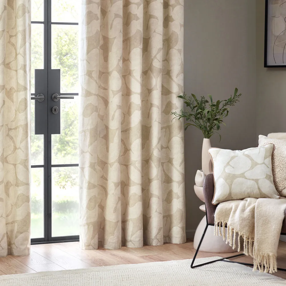 Brinn Abstract Piped Cushion Natural