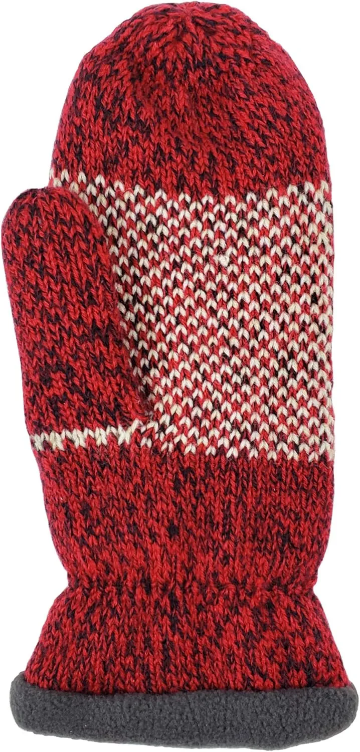 BRUCERIVER Women Snowflake Knit Mittens with Warm Thinsulate Fleece Lining
