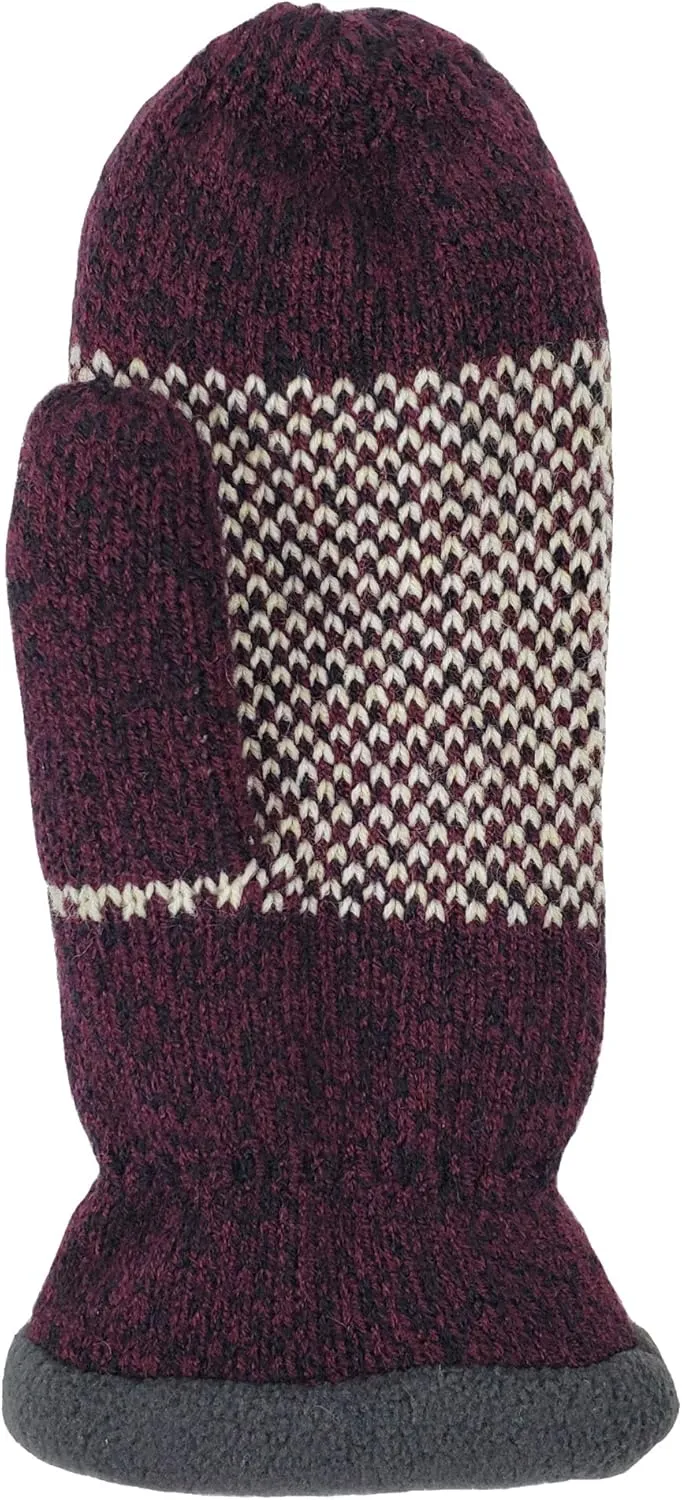 BRUCERIVER Women Snowflake Knit Mittens with Warm Thinsulate Fleece Lining
