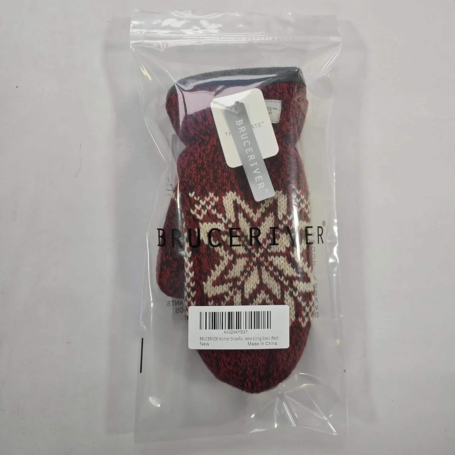 BRUCERIVER Women Snowflake Knit Mittens with Warm Thinsulate Fleece Lining