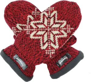 BRUCERIVER Women Snowflake Knit Mittens with Warm Thinsulate Fleece Lining