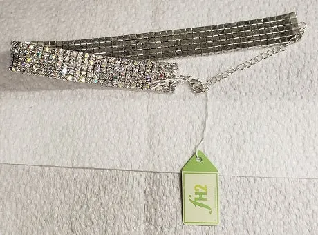 Catalina -- Women's 5 Row Stretch Choker -- Silver