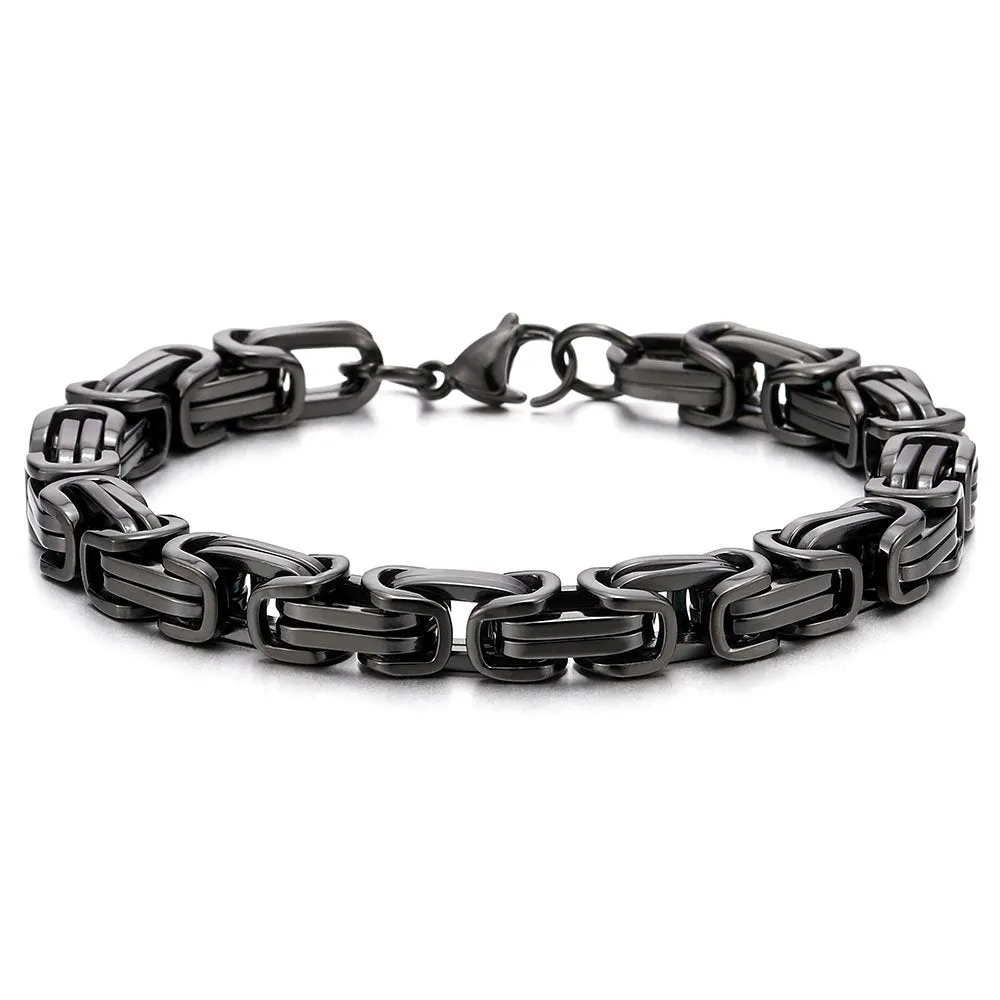 COOLSTEELANDBEYOND Mens Women New Stainless Steel Braided Link Bracelet Polished