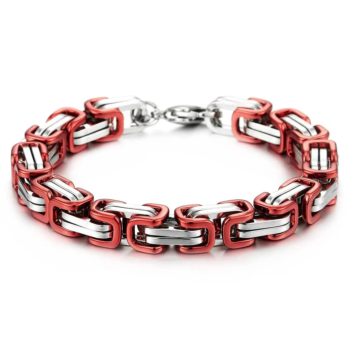 COOLSTEELANDBEYOND Mens Women New Stainless Steel Braided Link Bracelet Polished