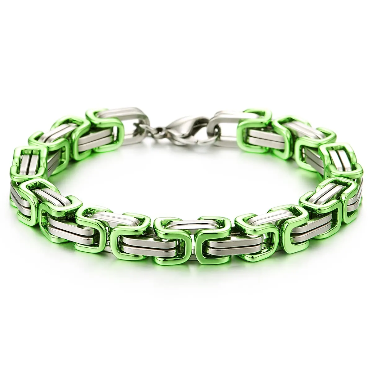 COOLSTEELANDBEYOND Mens Women New Stainless Steel Braided Link Bracelet Polished