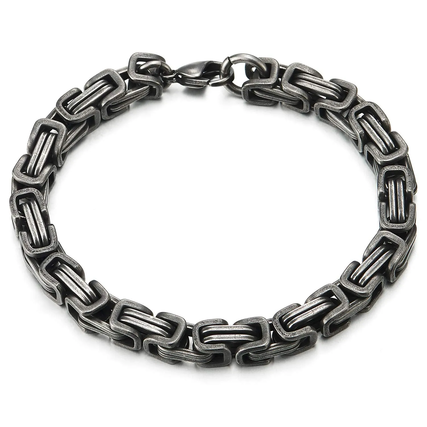 COOLSTEELANDBEYOND Mens Women New Stainless Steel Braided Link Bracelet Polished