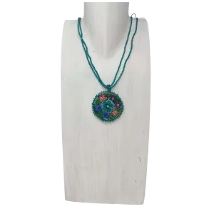 Corte Embroidered Flower Necklace