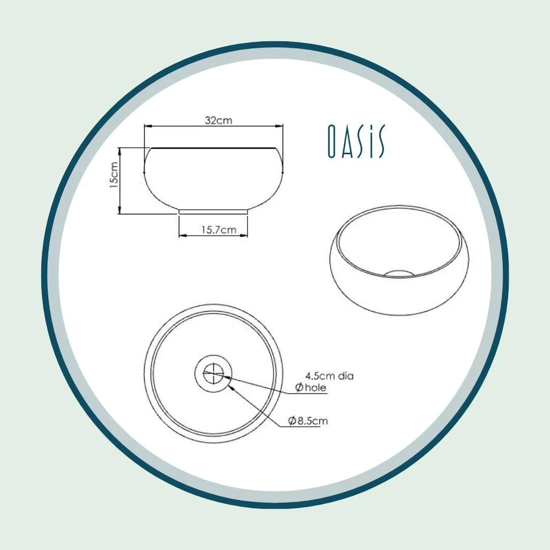 Deep Lagoon - Dark Blue Coloured Bathroom Basin - Select your shape