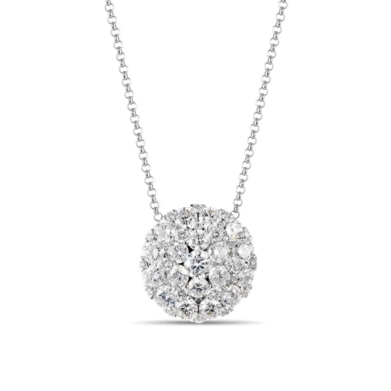Diamond Cluster Round Pendant