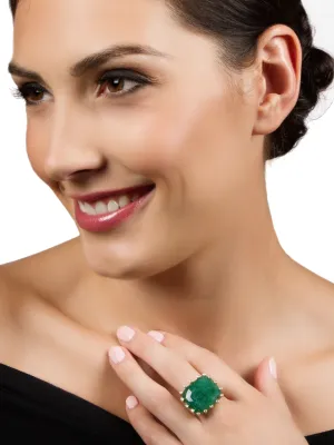Emerald and Diamond Firecracker Ring by Suzy Landa