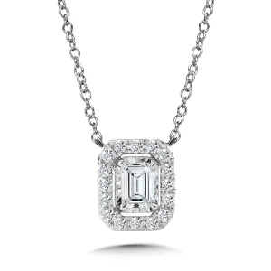 Emerald-Cut, Diamond Star, Heavenly Halo Pendant (1/4 ctw)