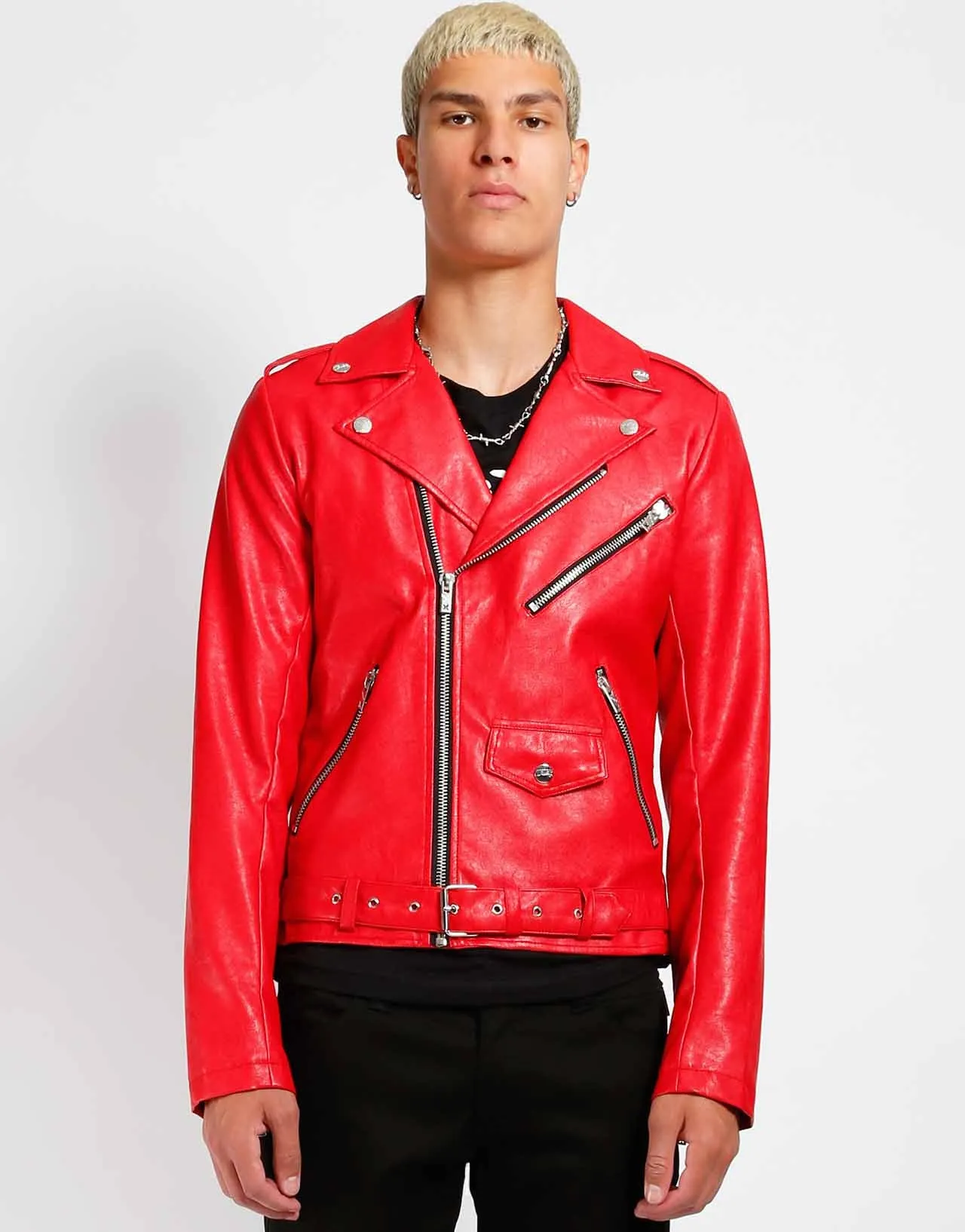 FAUX LEATHER CLASSIC RED MOTO