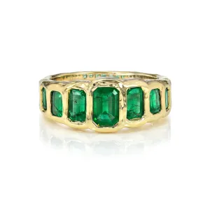Graduated Emerald Cut Emerald River Ring