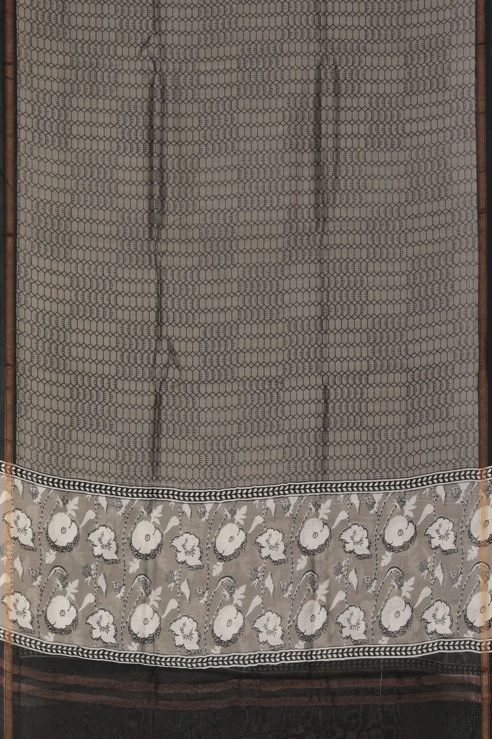 Grey Unstitched Suit With Dupatta (3 Pcs Set)