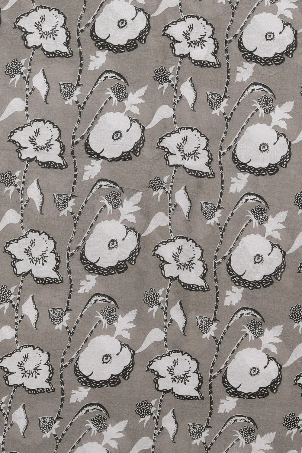 Grey Unstitched Suit With Dupatta (3 Pcs Set)