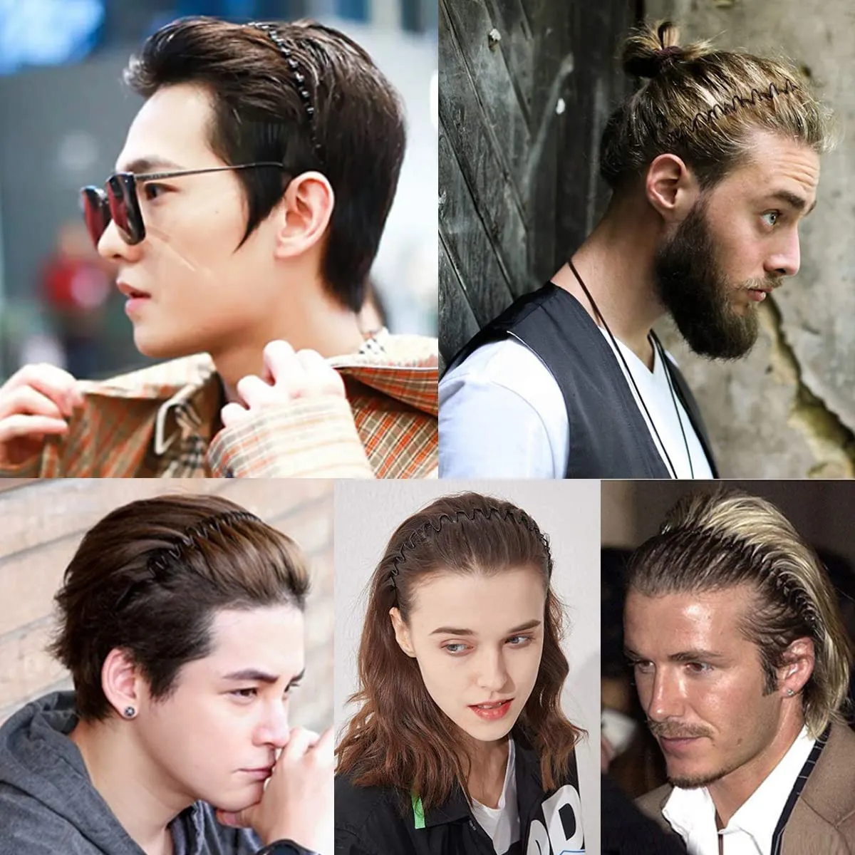 Hair Band for Men Metal Headbands Wavy Elastic Hairband, Simple Spring Hair Hoop Non Slip suitable for Sports and Daily Use.(3 Pcs)