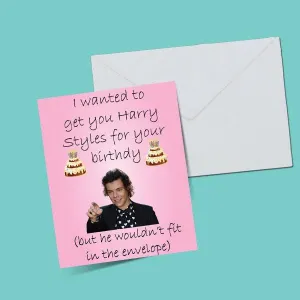Harry Styles Envelope Birthday Greeting Card