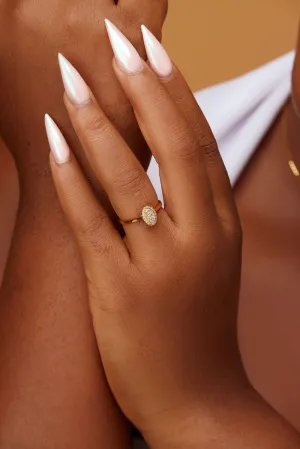 Leah Oval Cluster Natural Diamond Engagement Ring