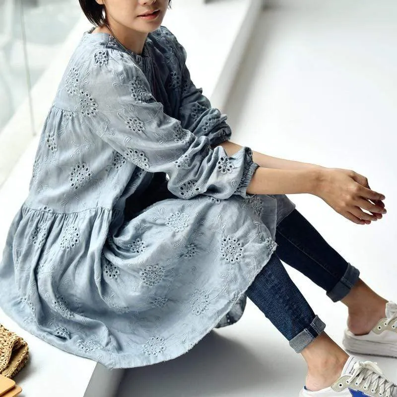 Literature Embroidered Long Sleeve Shirt