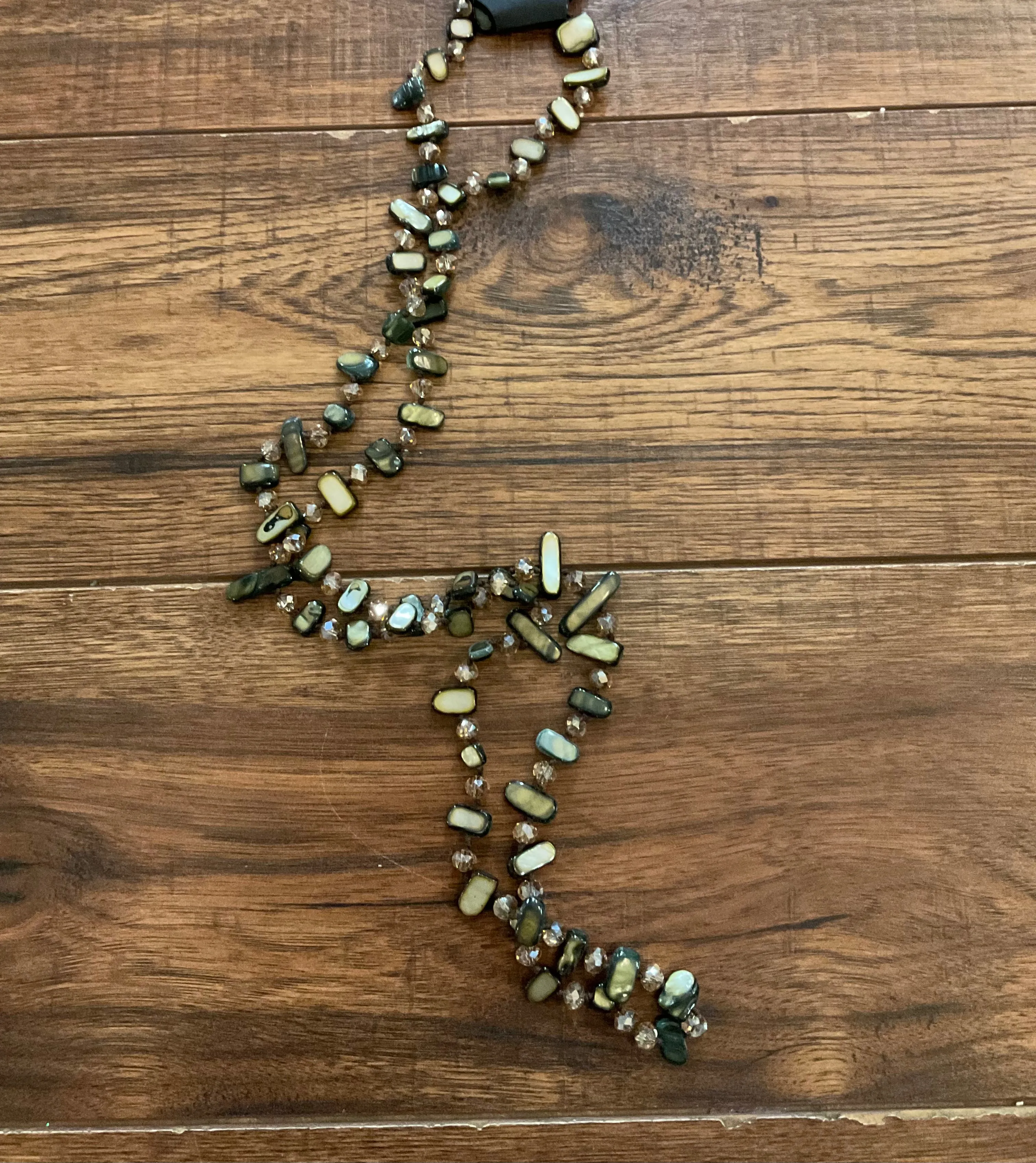 Long Beaded Glossy Coated Necklaces