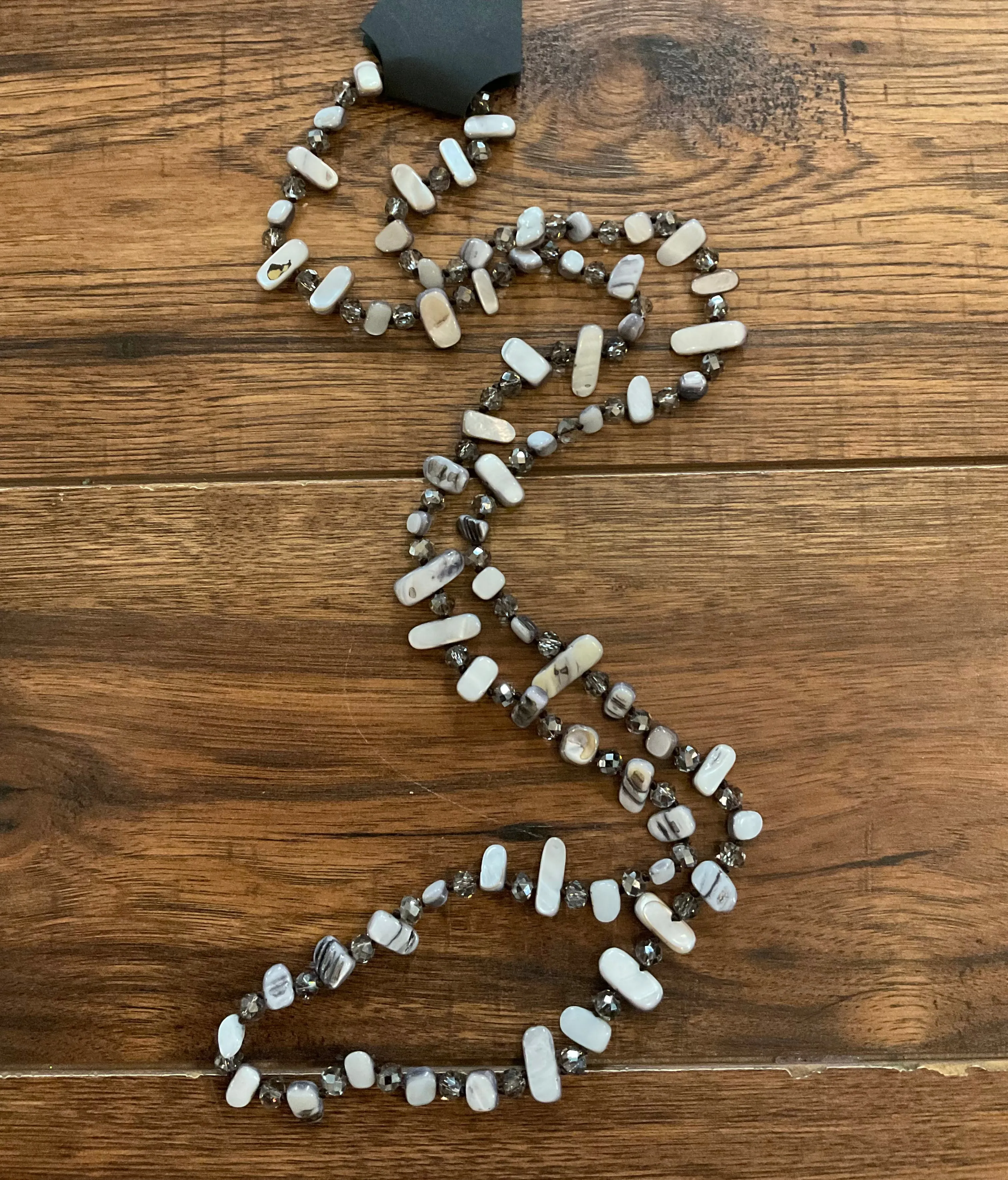Long Beaded Glossy Coated Necklaces