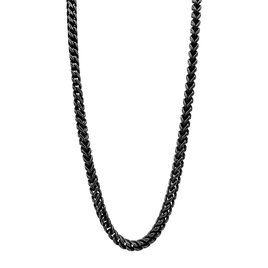 Men's Tarnish Resistant Oxidized Franco Chain Necklace