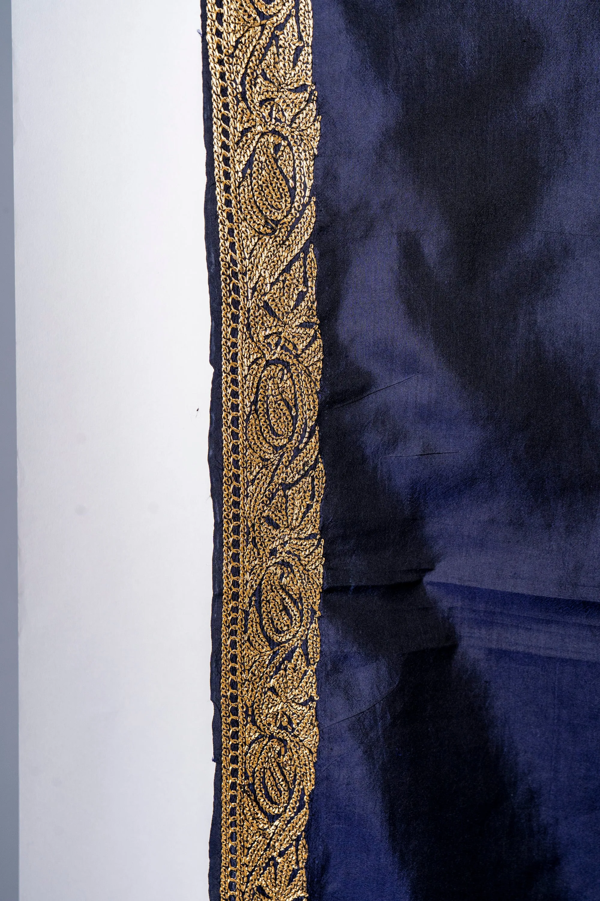 Midnight Majesty Pure Silk Hand-Tilla Embroidery Saree