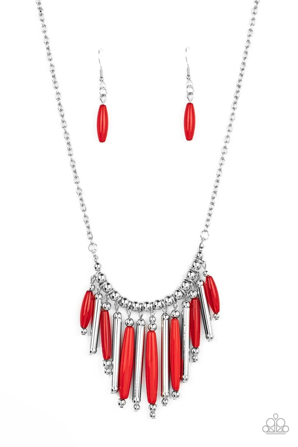 Open Door Jewelry - Bohemian Breeze - Red Necklace - Paparazzi Accessories