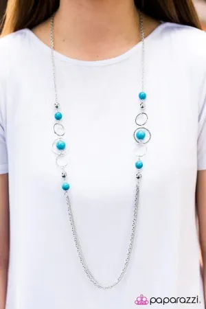 Paparazzi Necklace ~ The Middle GLAM - Blue