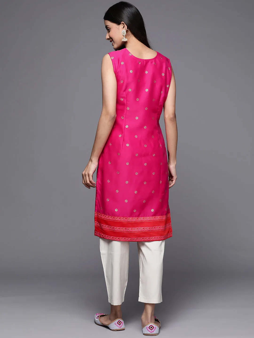 Pink Geometric Printed Kurta