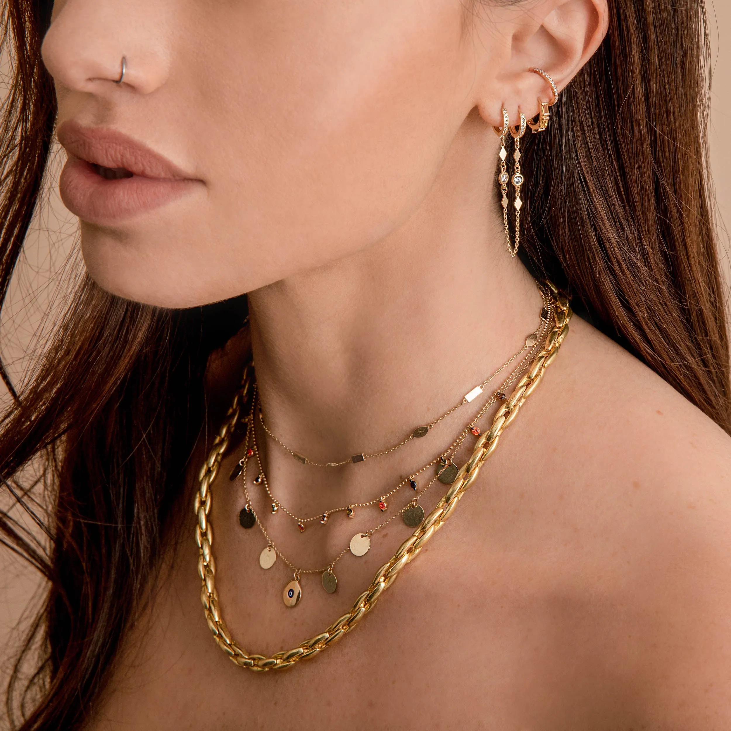Plain Mixed Geometric Necklace