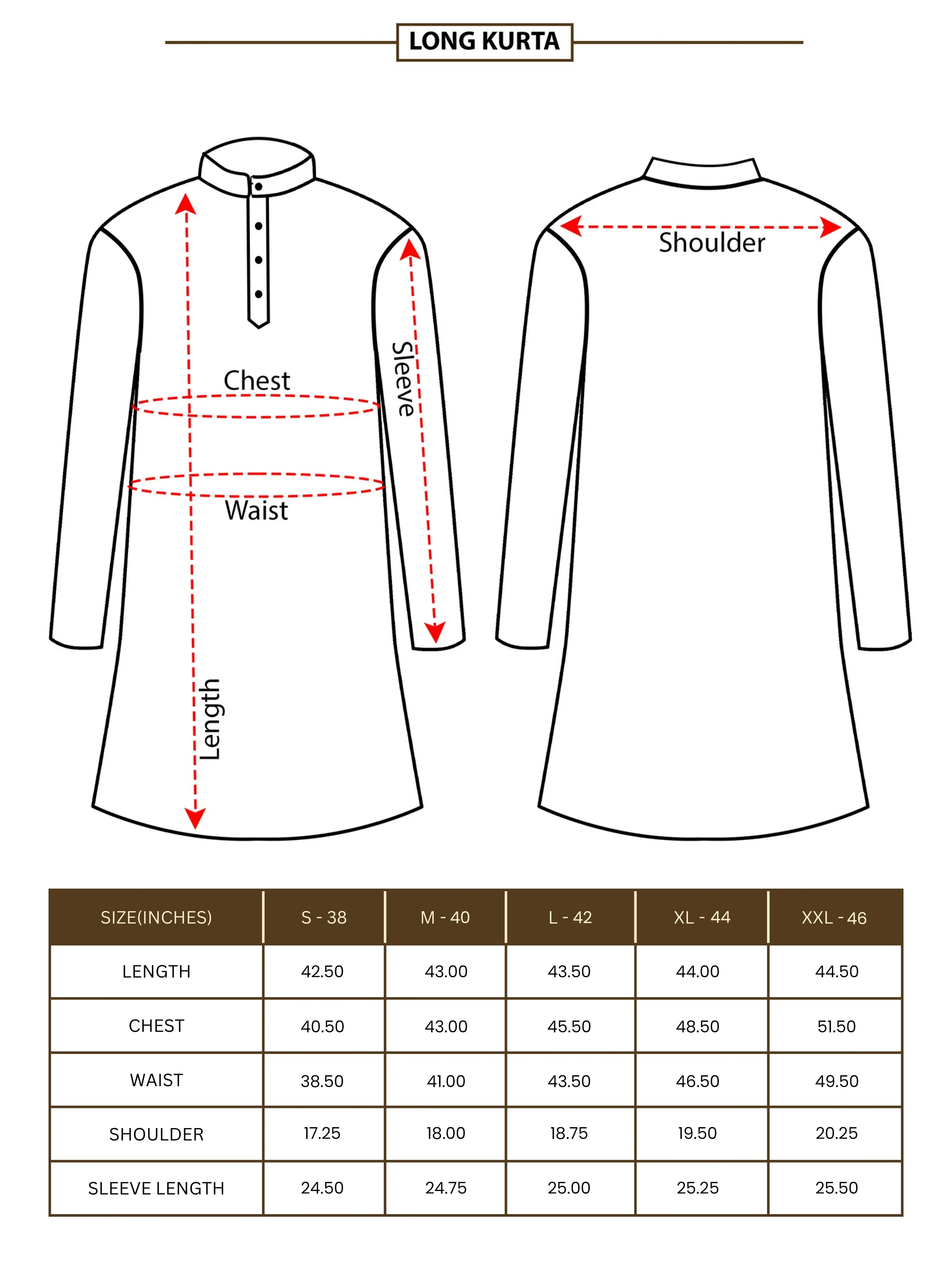 Rani Pink Embroidered Long Kurta