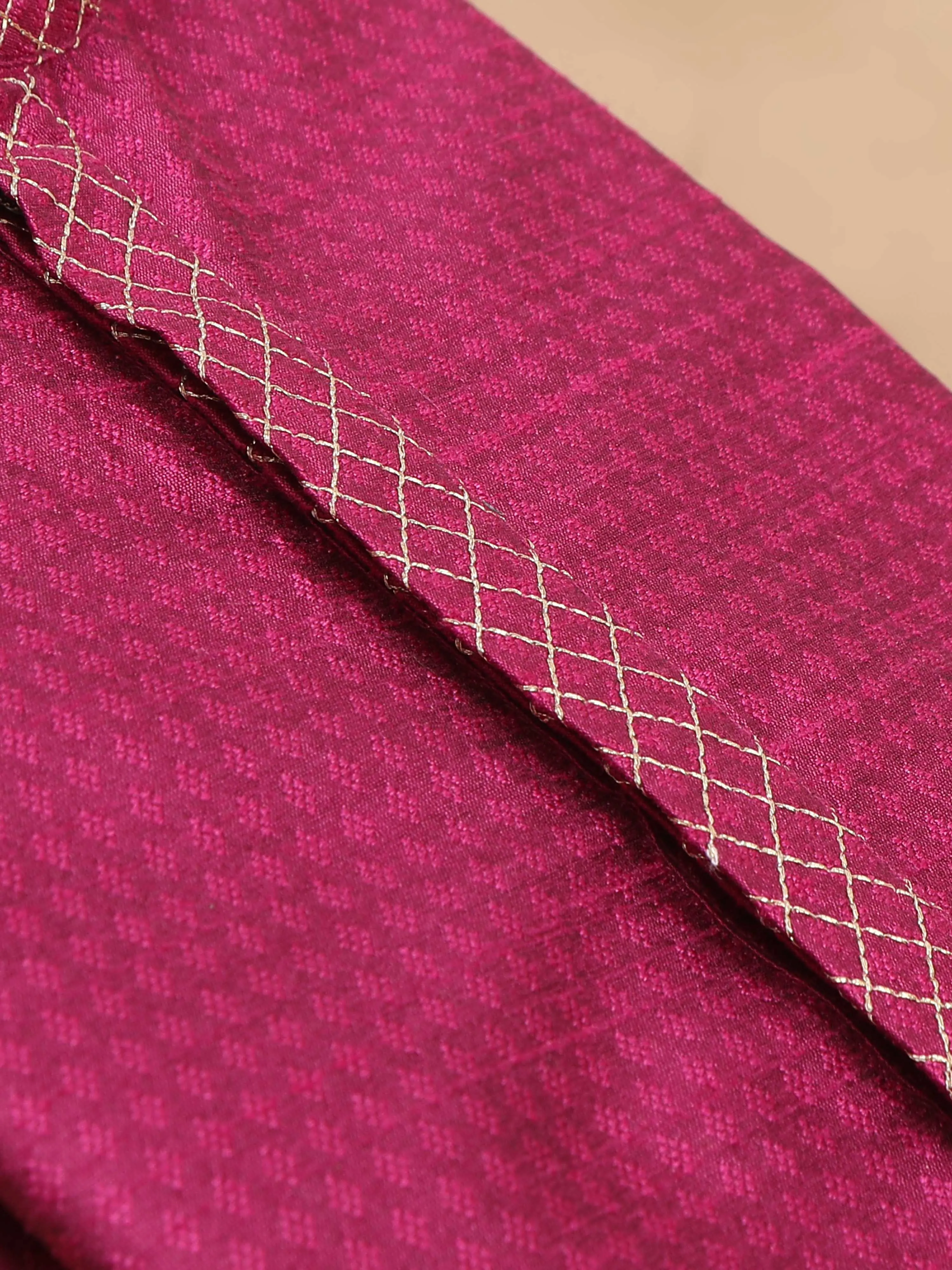 Rani Pink Embroidered Long Kurta