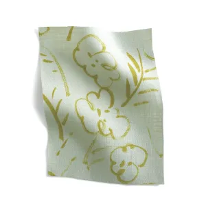 Roses Fabric in Mint/Chartreuse