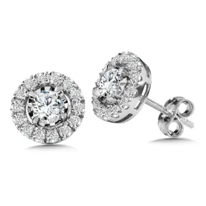 Round Diamond Star, Heavenly Halo Earrings (1.00 ctw)