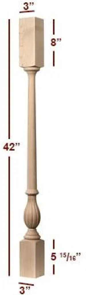 Small Fluted Victoria Bar Post