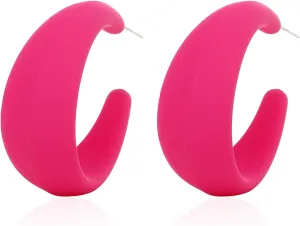 Statement Earrings Drop Dangle Earrings for Women Hot Pink Earrings Geometric Beaded Hoop Earrings Boho Rose Petal Tassel Earrings