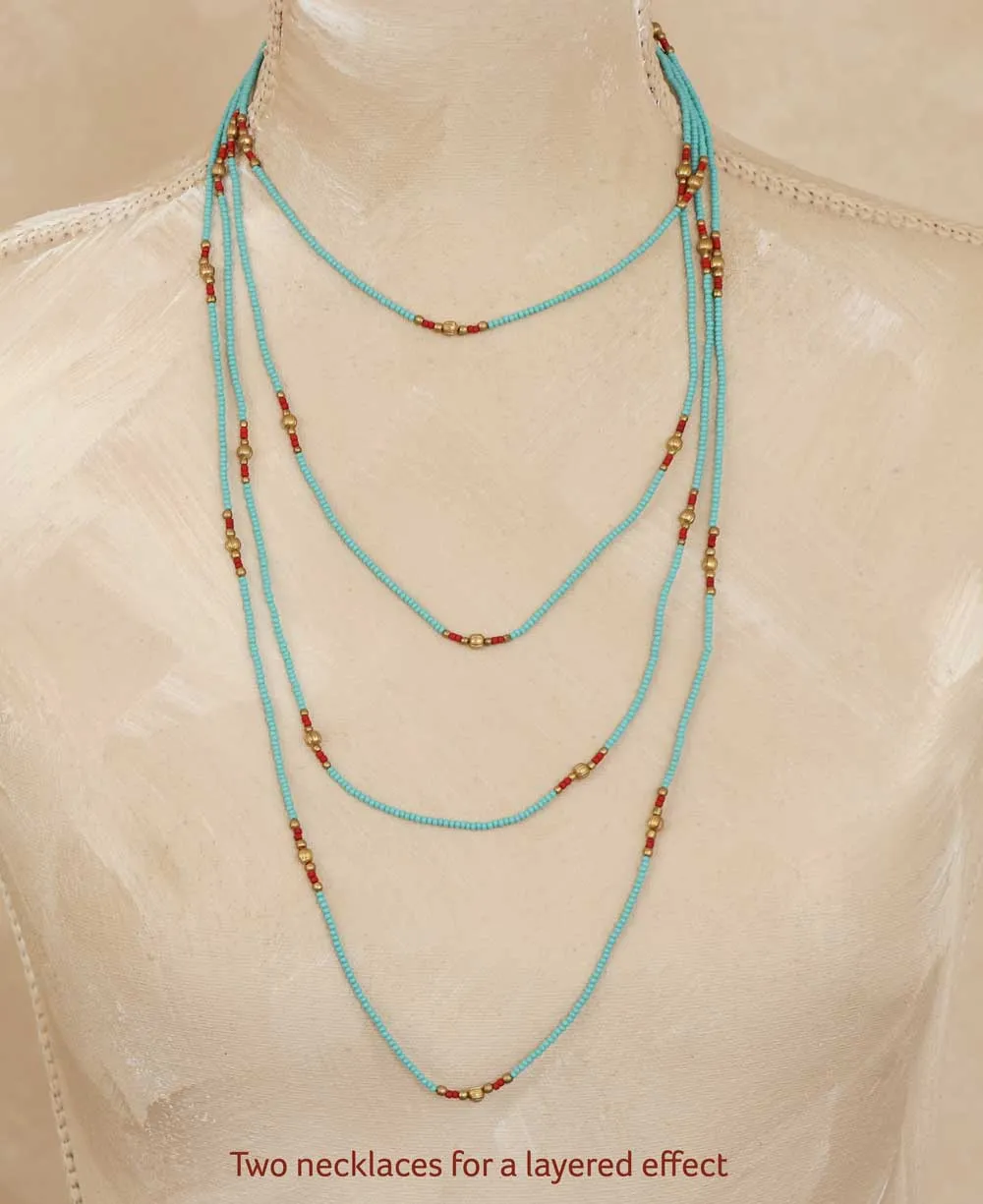 Turquoise Beaded Long Necklace, Nepal