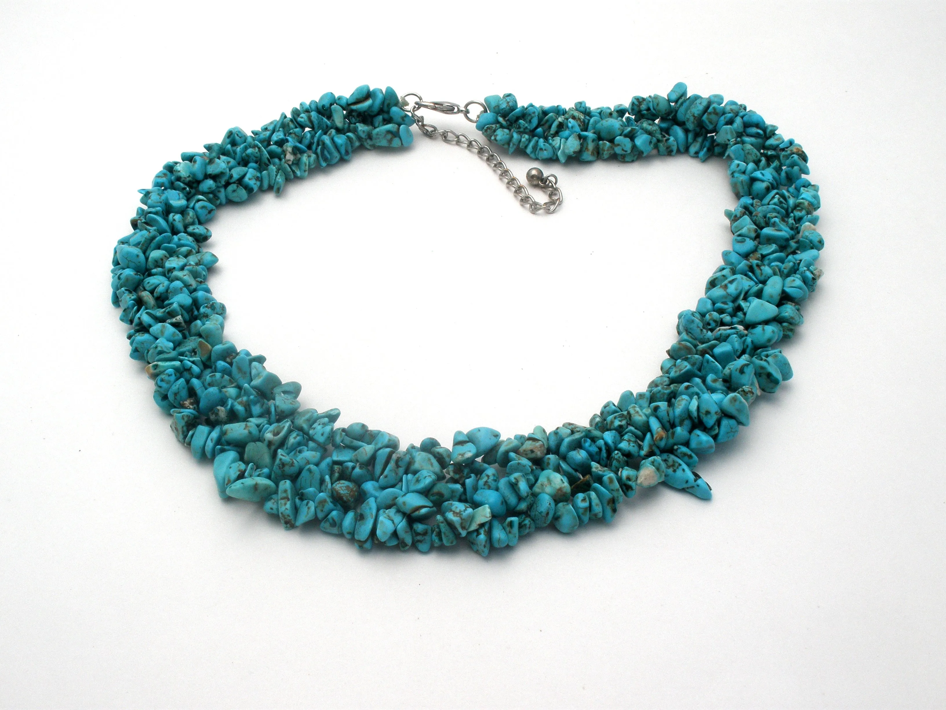 Turquoise Nugget Collar Necklace 22" Premiere